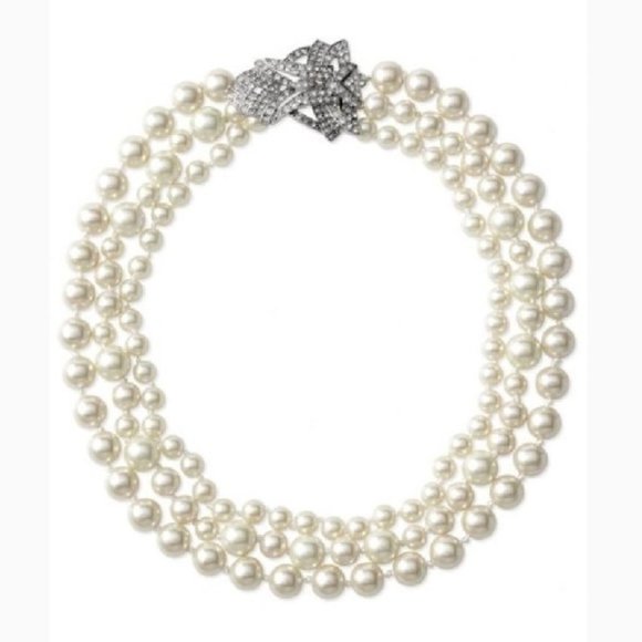 S&D [V] 2-in-1 Elegantly Edgy Daisy Pearl & Hematite Statement NecklaceB… - Picture 5 of 16